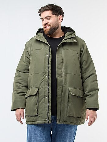 Parka con capucha lisa repelente al agua