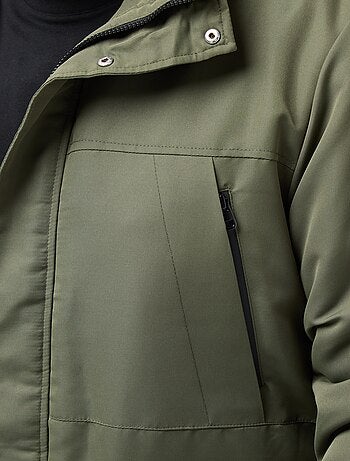 Parka con capucha lisa repelente al agua