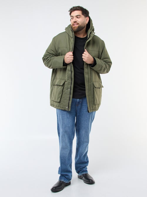 Parka con capucha lisa repelente al agua - Kiabi