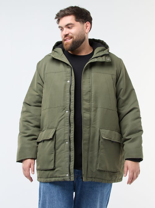 Parka con capucha lisa repelente al agua - Kiabi