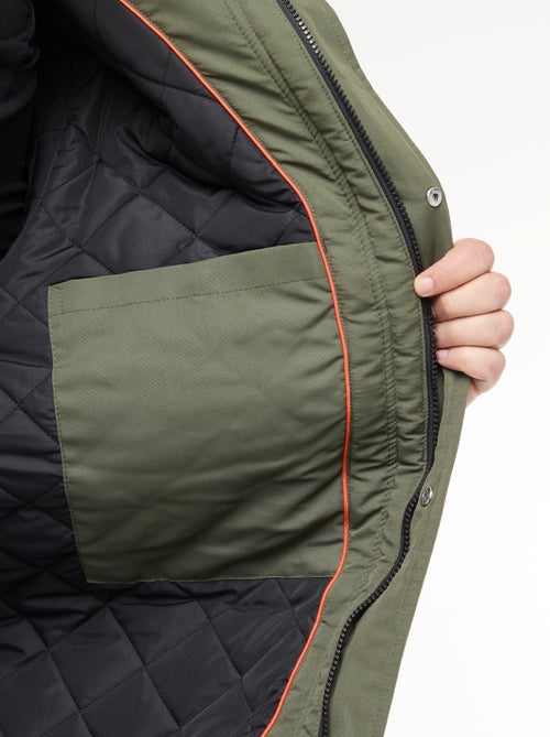 Parka con capucha lisa repelente al agua - Kiabi