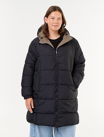 Parka con capucha lisa