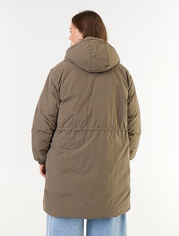 Parka con capucha lisa
