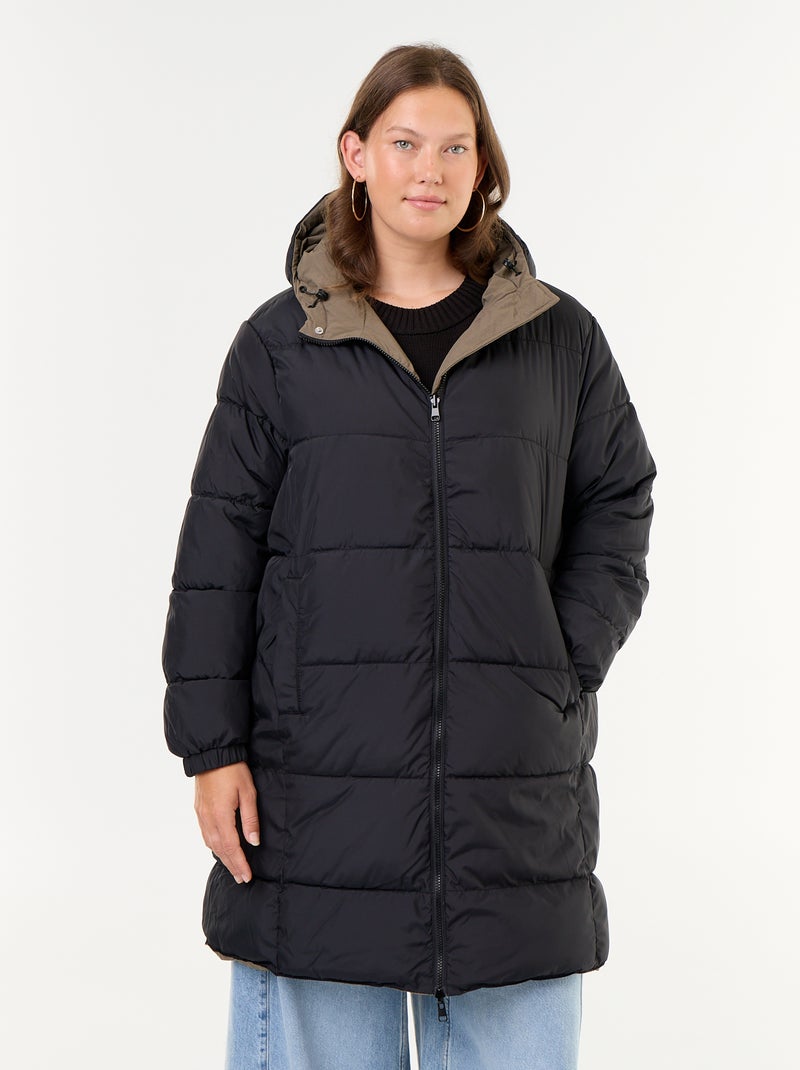 Parka con capucha lisa Verde - Kiabi