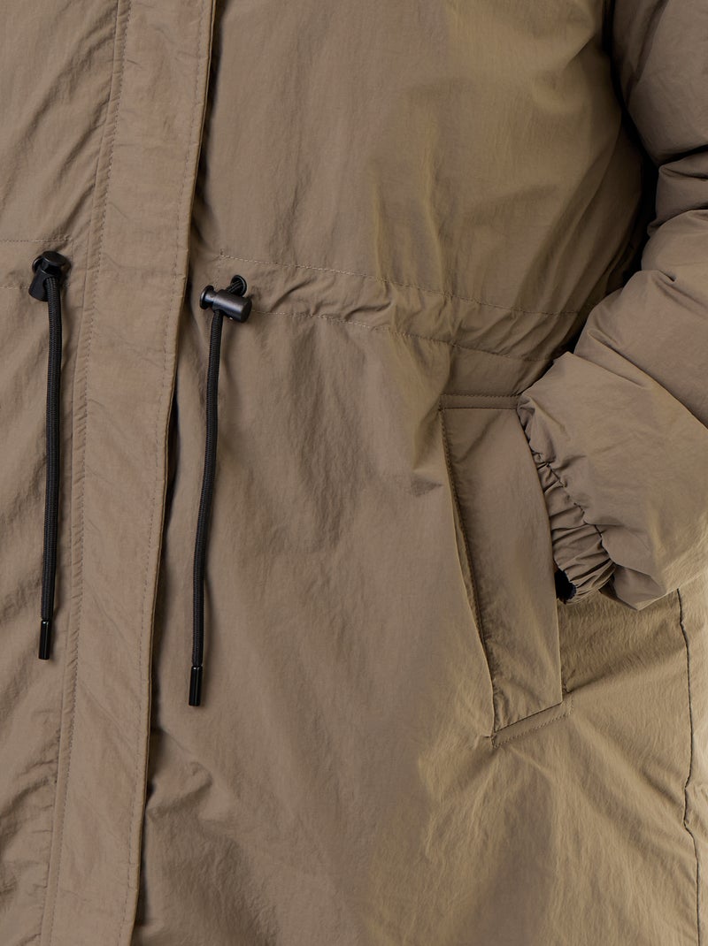 Parka con capucha lisa Verde - Kiabi