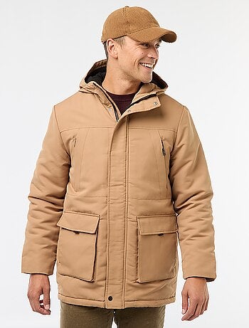 Parka con capucha de largo medio