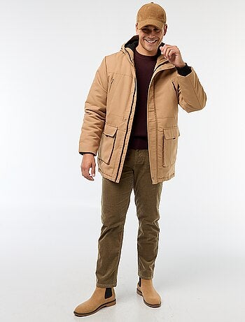 Parka con capucha de largo medio
