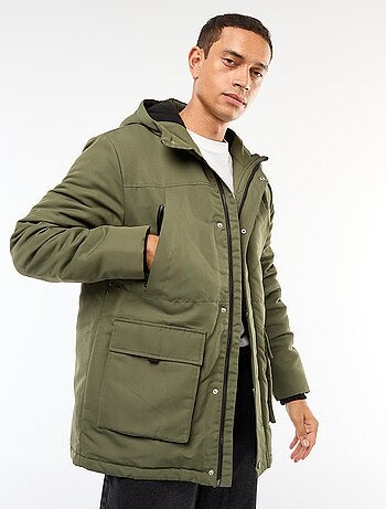 Parka con capucha de largo medio