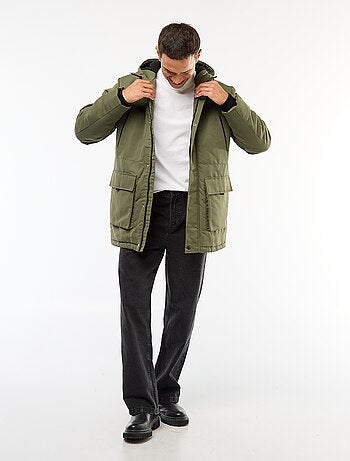 Parka con capucha de largo medio