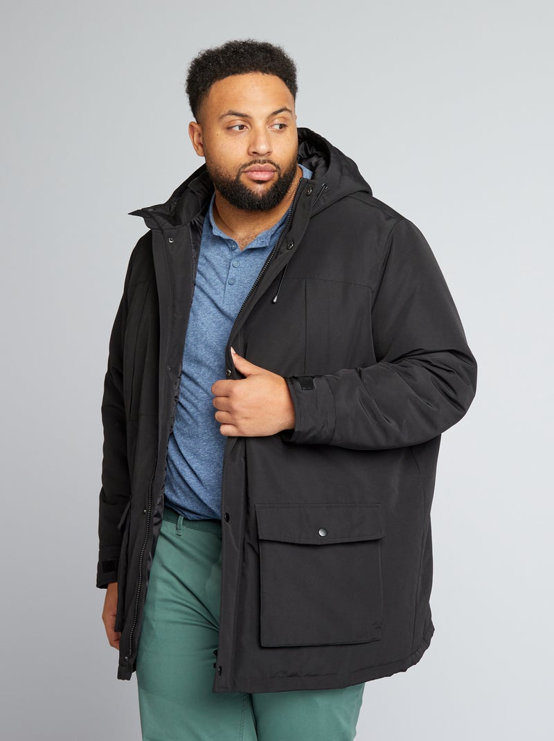 Parka con capucha negro - Kiabi