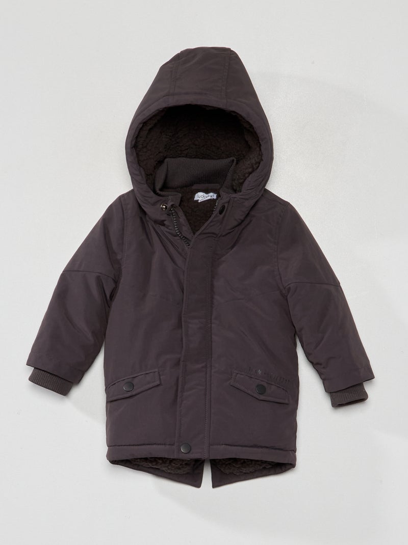 Parka con capucha NEGRO - Kiabi