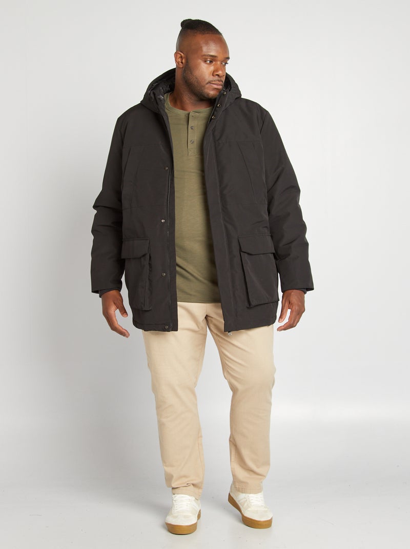 Parka con capucha negro - Kiabi
