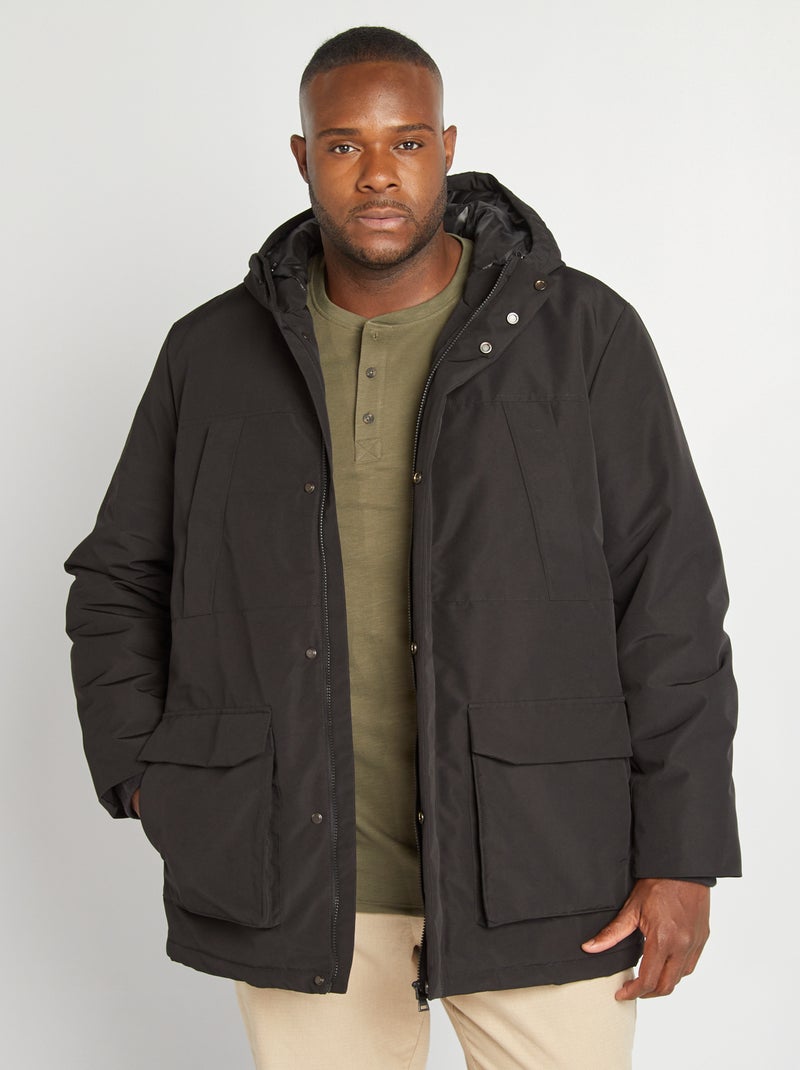 Parka con capucha negro - Kiabi