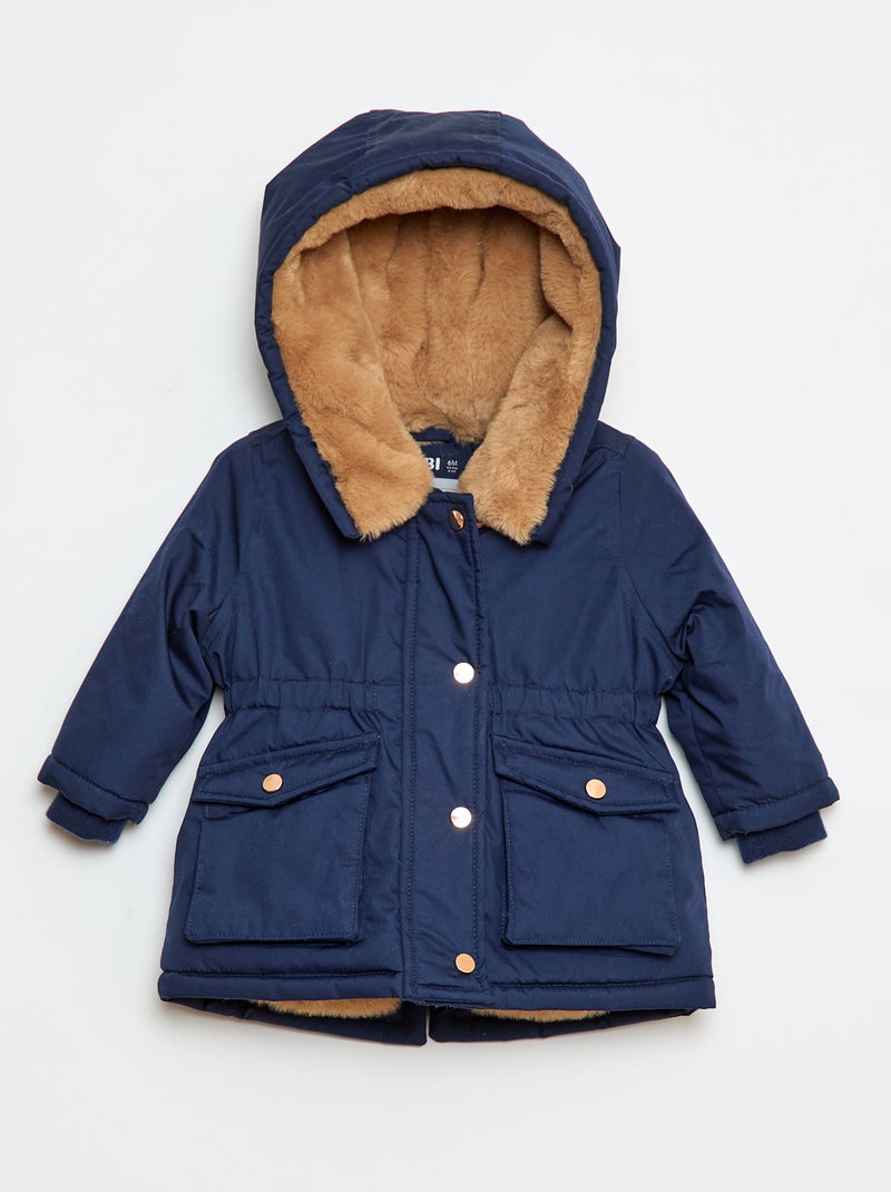 Parka con capucha Negro - Kiabi
