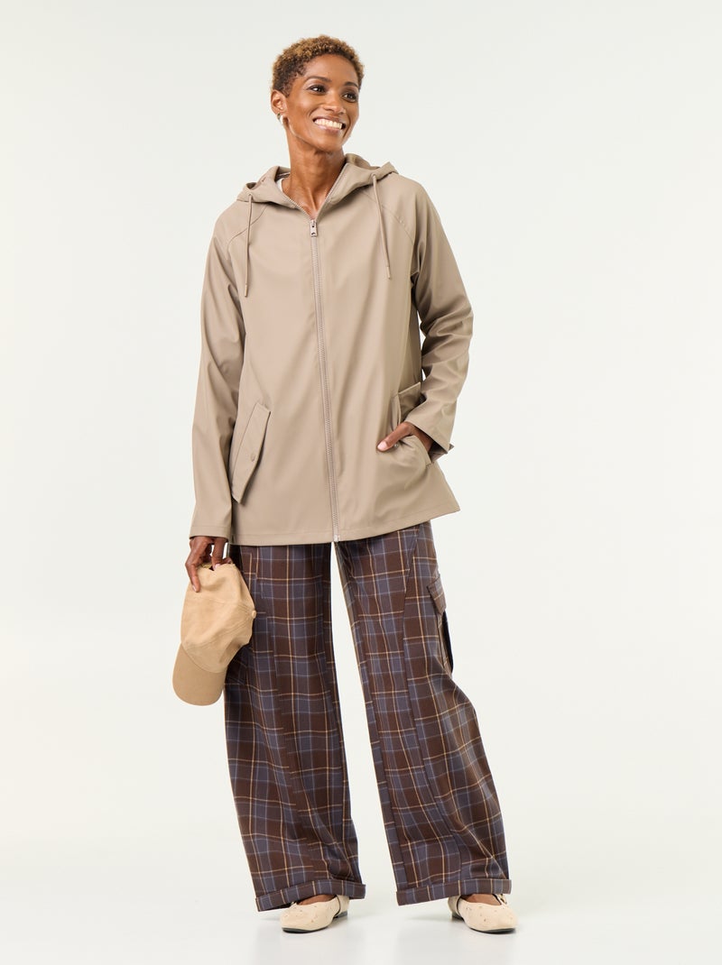 Parka con capucha repelente al agua Beige - Kiabi