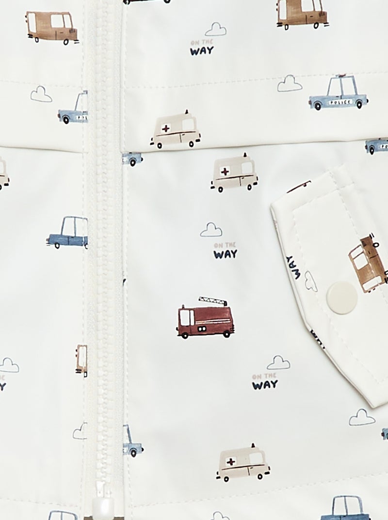 Parka con capucha repelente al agua Blanco - Kiabi