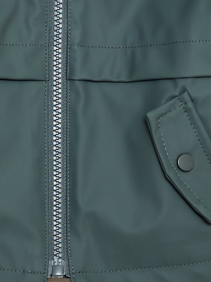 Parka con capucha repelente al agua Kaki - Kiabi