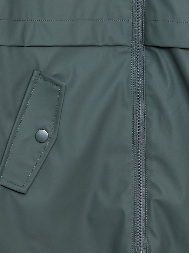 Parka con capucha repelente al agua Kaki - Kiabi