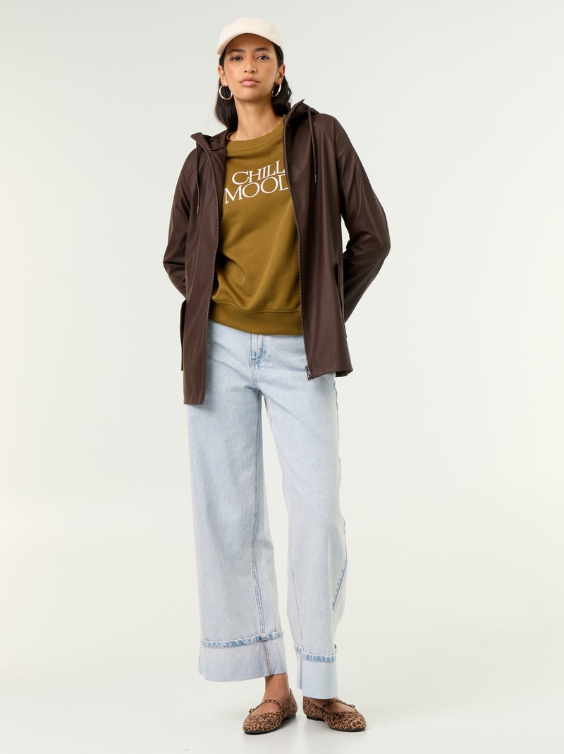 Parka con capucha repelente al agua Marron - Kiabi