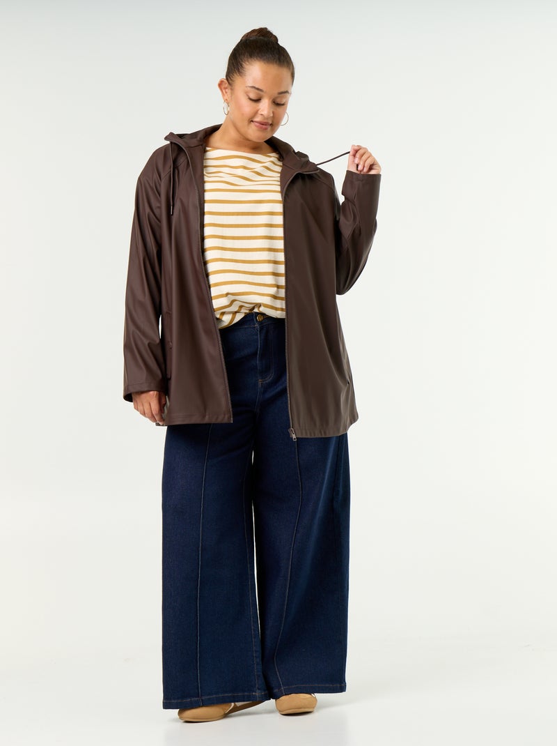 Parka con capucha repelente al agua Marron - Kiabi