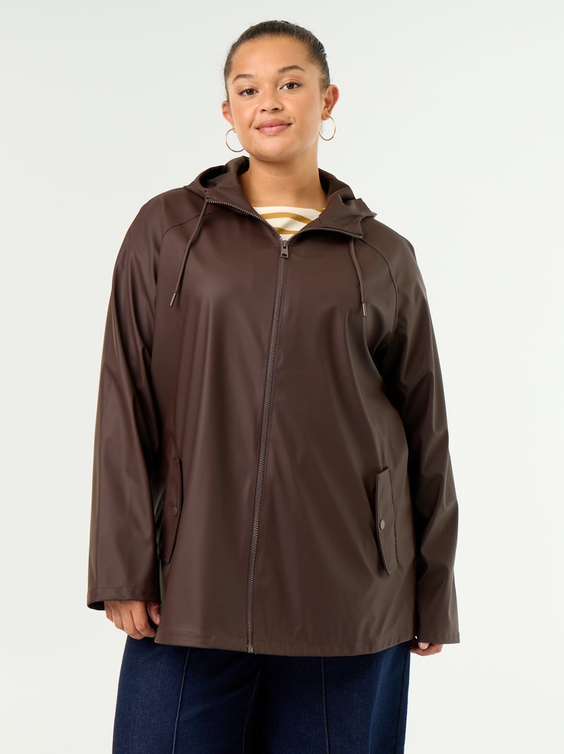 Parka con capucha repelente al agua Marron - Kiabi