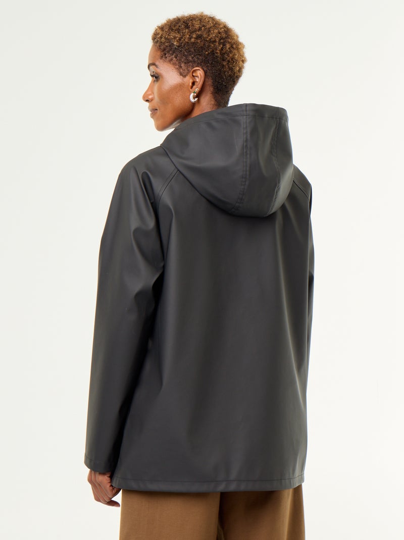 Parka con capucha repelente al agua Negro - Kiabi