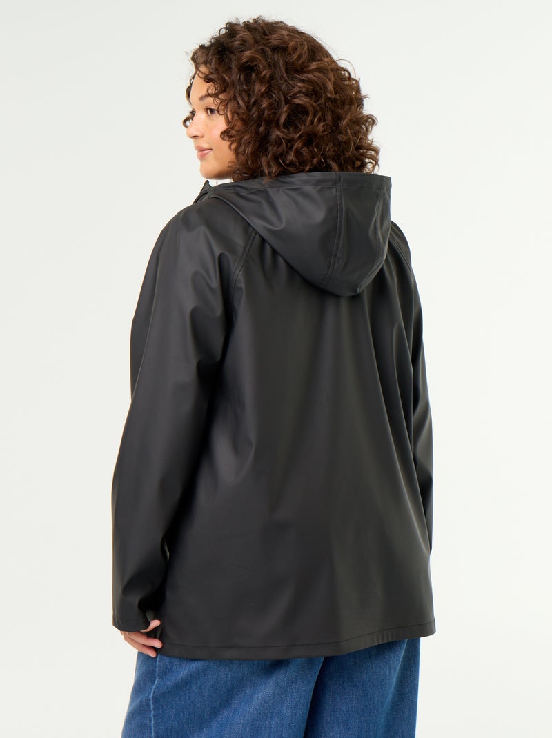 Parka con capucha repelente al agua Negro - Kiabi