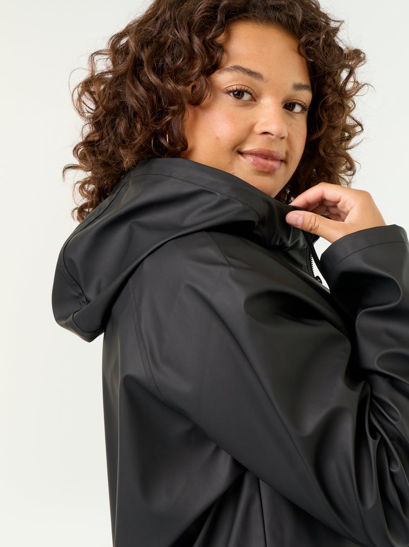 Parka con capucha repelente al agua Negro - Kiabi