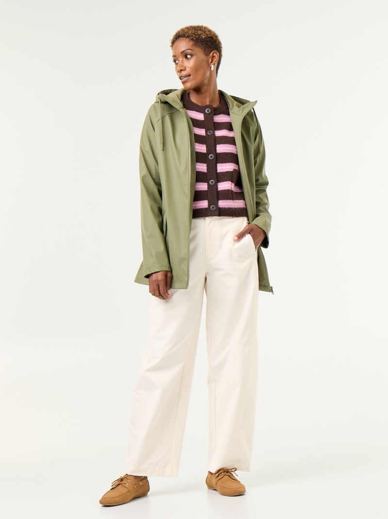 Parka con capucha repelente al agua Verde - Kiabi