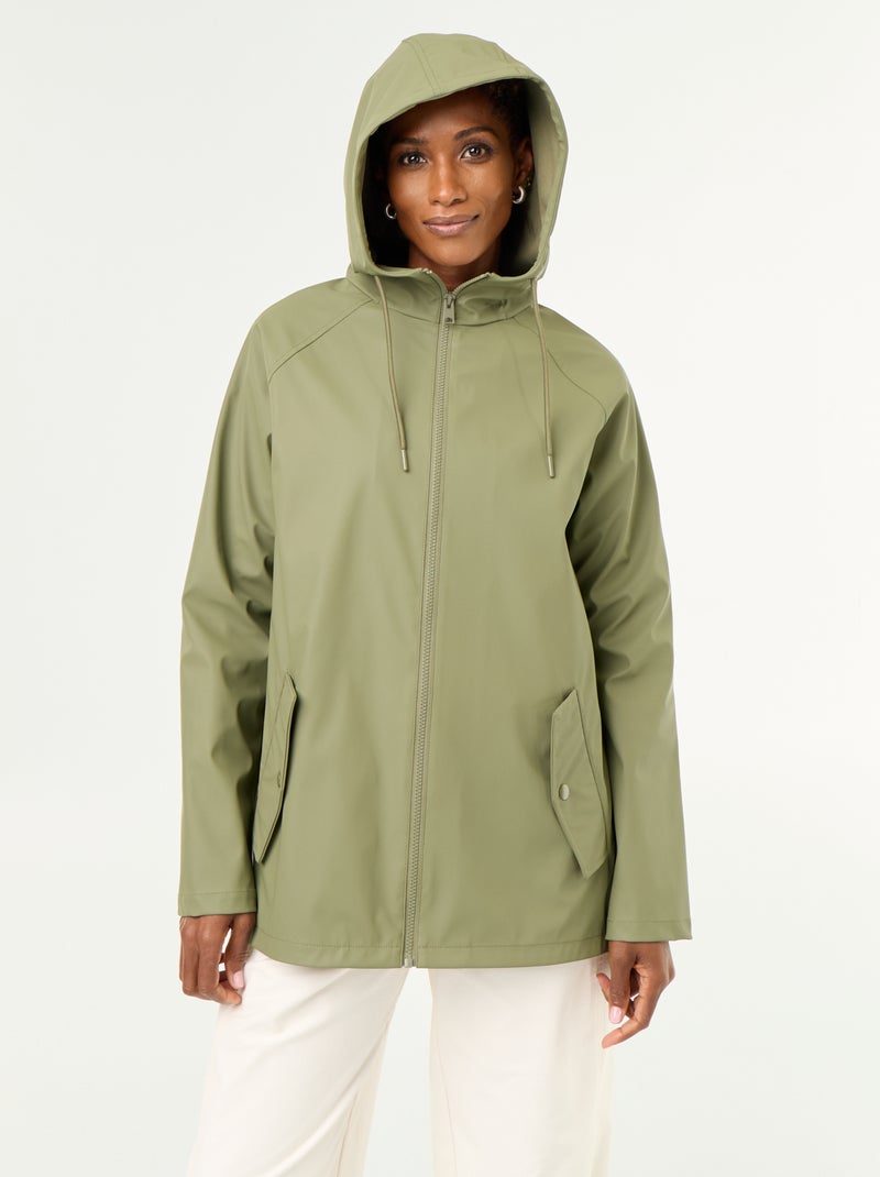 Parka con capucha repelente al agua Verde - Kiabi