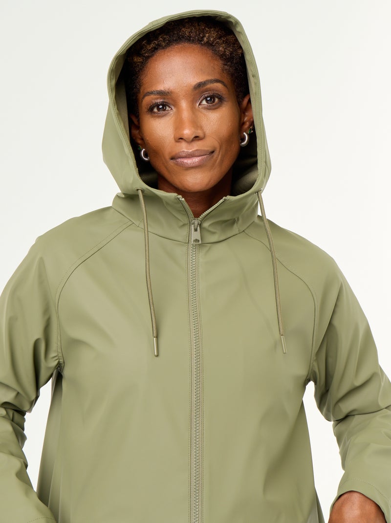 Parka con capucha repelente al agua Verde - Kiabi