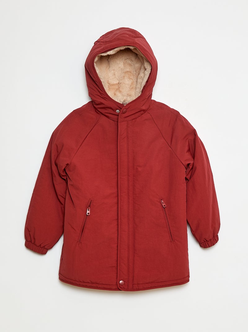 Parka con capucha Rojo - Kiabi