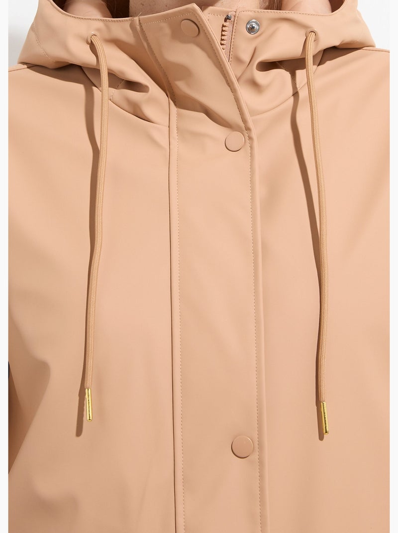Parka con capucha y cremallera repelente al agua - Afibel Camel - Kiabi