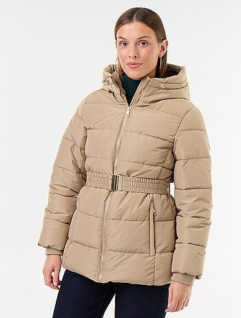 Parka con capucha y forro de pelo sintético