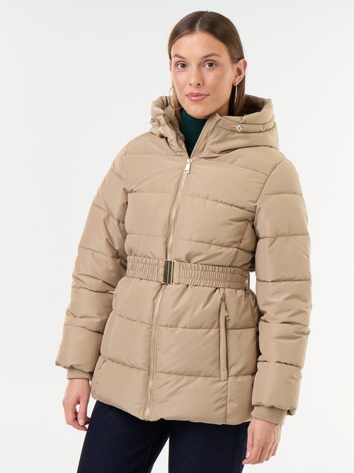 Parka con capucha y forro de pelo sintético - Kiabi