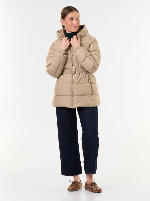 Parka con capucha y forro de pelo sintético - Kiabi