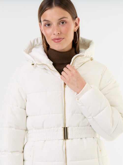 Parka con capucha y forro de pelo sintético - Kiabi