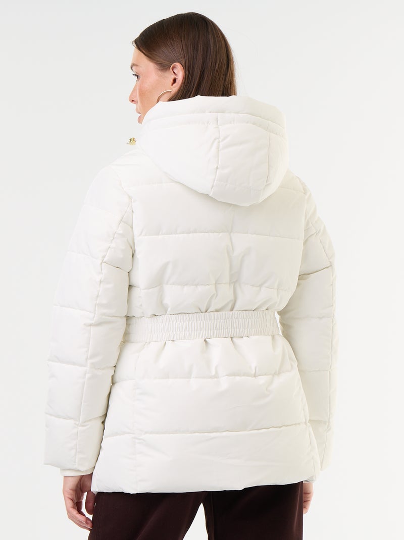 Parka con capucha y forro de pelo sintético Blanco - Kiabi