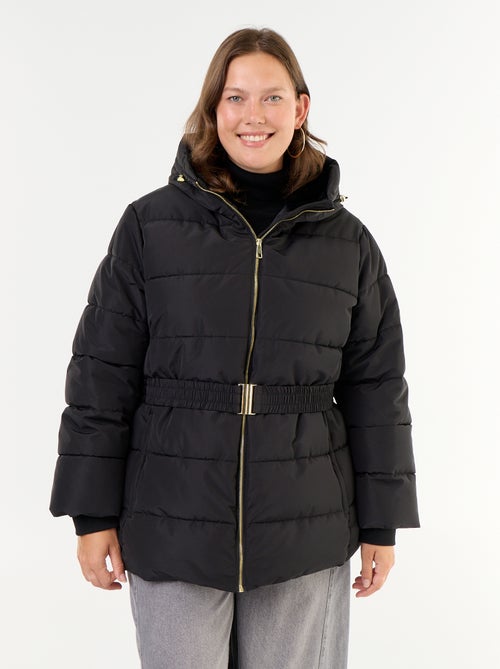 Parka con capucha y forro de pelo sintético - Kiabi Parka con capucha y forro de pelo sintético - Kiabi