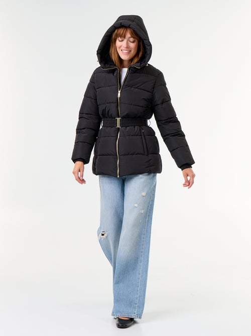 Parka con capucha y forro de pelo sintético - Kiabi