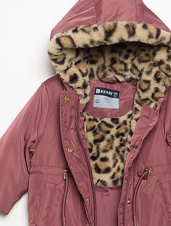Parka con capucha y forro de pelo sintético