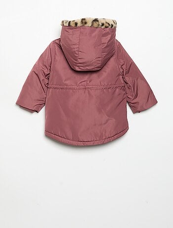 Parka con capucha y forro de pelo sintético