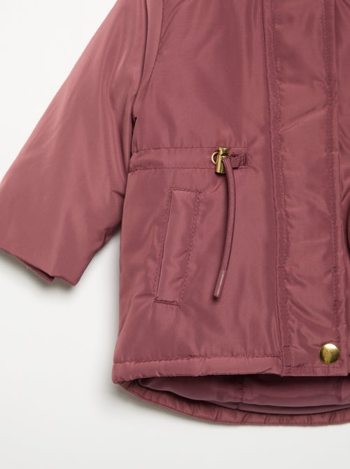 Parka con capucha y forro de pelo sintético - Kiabi
