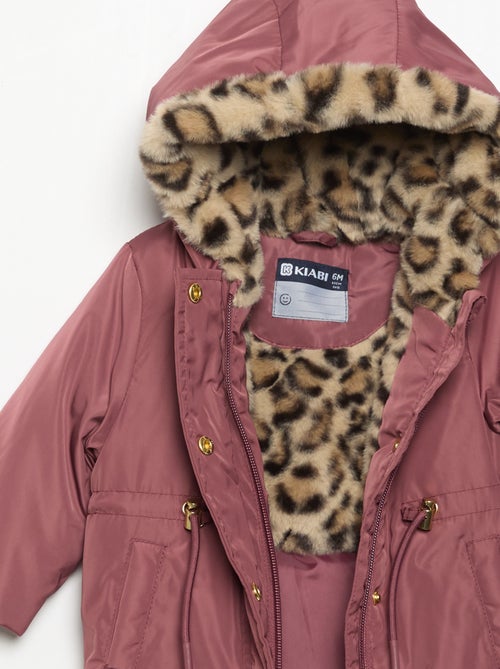 Parka con capucha y forro de pelo sintético - Kiabi