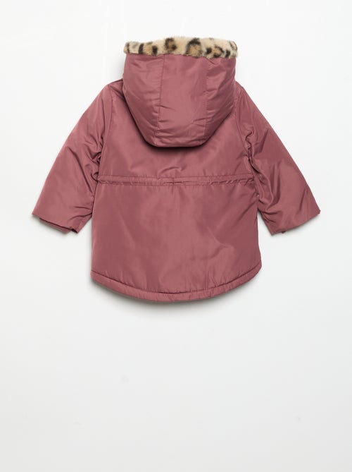Parka con capucha y forro de pelo sintético - Kiabi