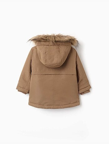 Parka con capucha y forro de sherpa