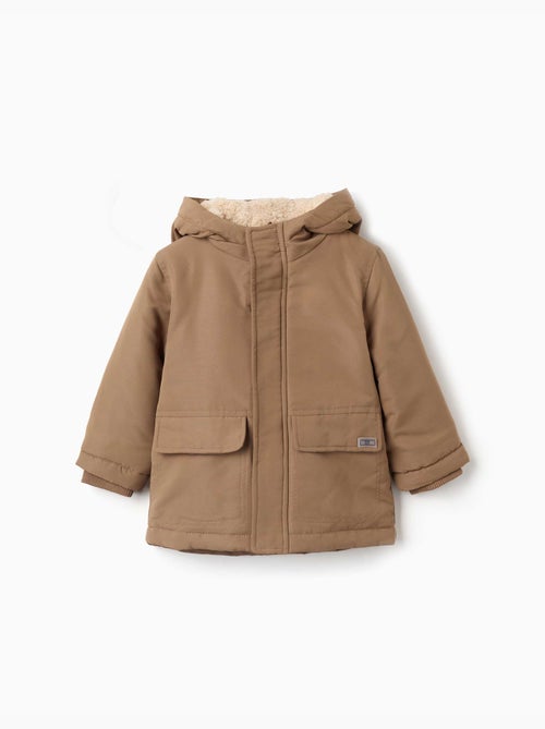 Parka con capucha y forro de sherpa - Kiabi Parka con capucha y forro de sherpa - Kiabi