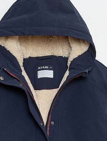 Parka con capucha y forro efecto borreguito