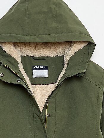 Parka con capucha y forro efecto borreguito