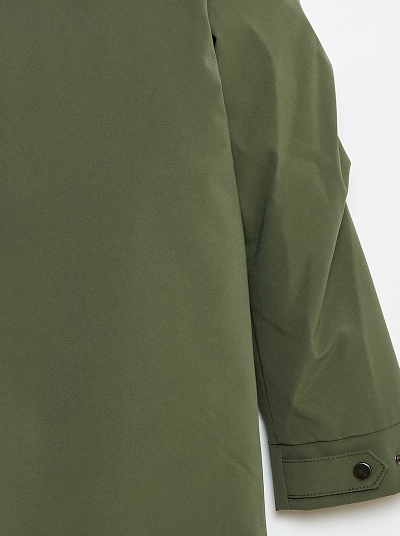 Parka con capucha y forro efecto borreguito Verde - Kiabi